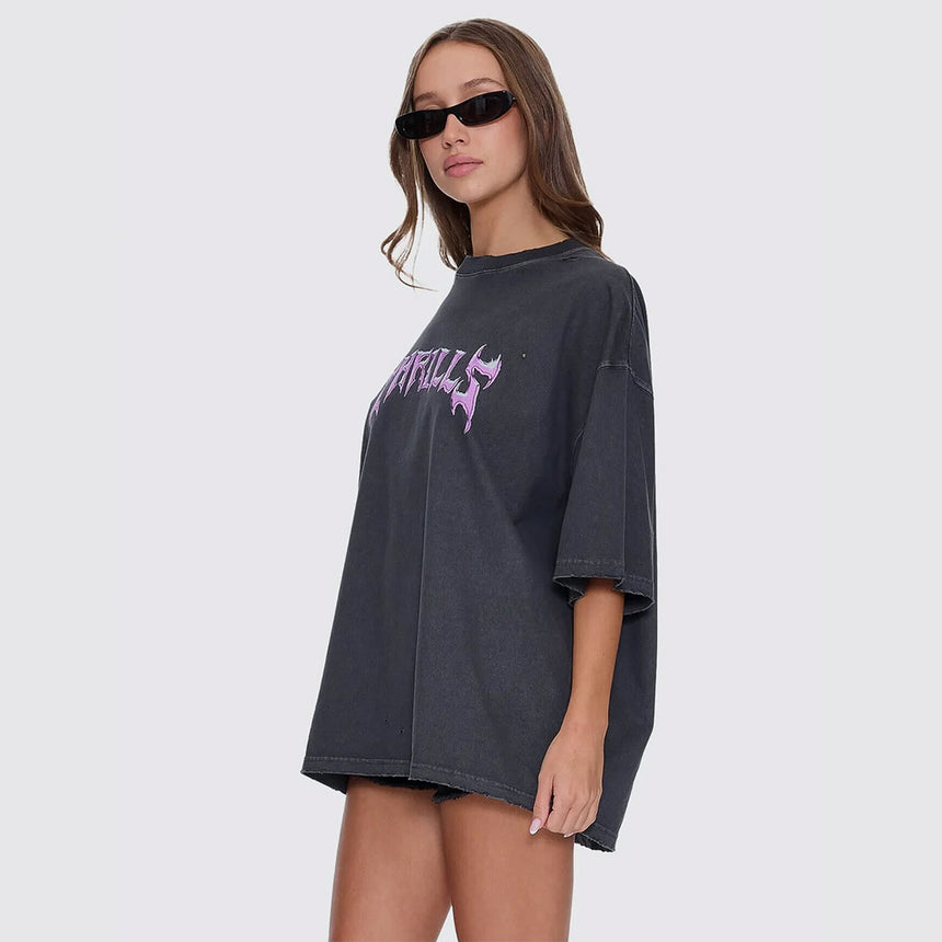THRILLS Women's Neon Metal Oversized Tee - Merch Black