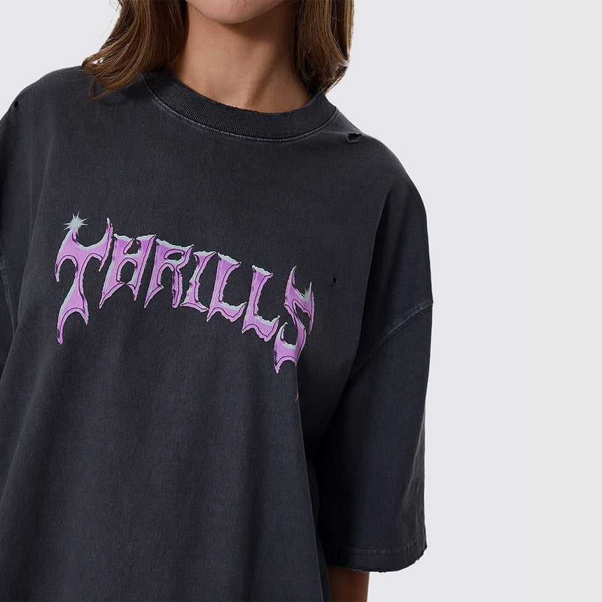 THRILLS Women's Neon Metal Oversized Tee - Merch Black