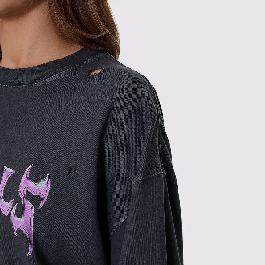 THRILLS Women's Neon Metal Oversized Tee - Merch Black