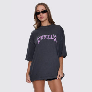 THRILLS Women's Neon Metal Oversized Tee - Merch Black