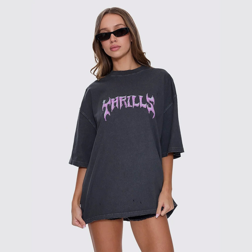 THRILLS Women's Neon Metal Oversized Tee - Merch Black