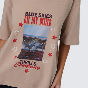 THRILLS Women's On My Mind Square Tee - Stone