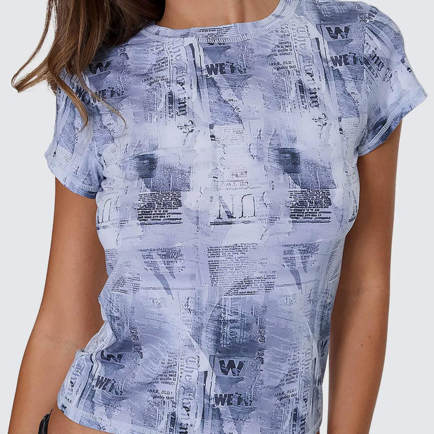 THRILLS Women's Paper Trail Club Tee - Grey Matter