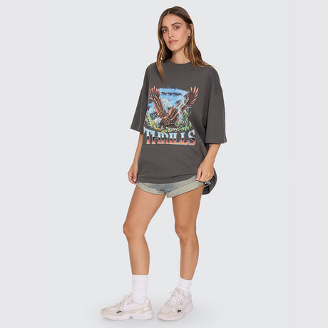THRILLS Women's Seen & Heard Oversized Tee - Merch Black