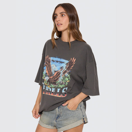 THRILLS Women's Seen & Heard Oversized Tee - Merch Black