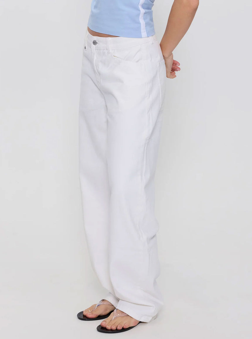 THRILLS Women's Sloane High Rise. Barrel Jean - Whiteout