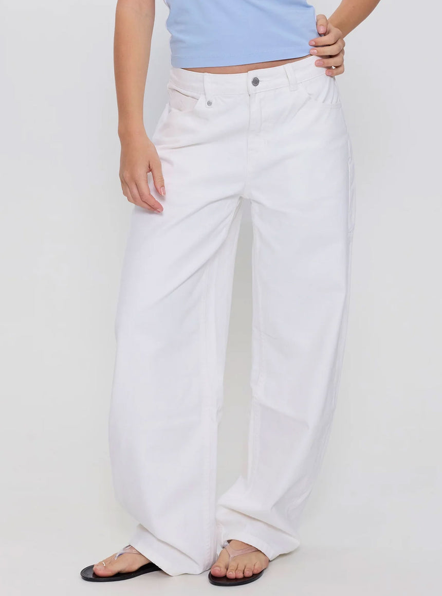 THRILLS Women's Sloane High Rise. Barrel Jean - Whiteout