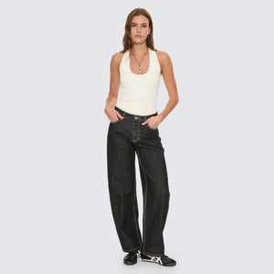 THRILLS Women's Sloane Low Rise Barrel Jean - Raw Black