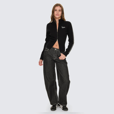 THRILLS Women's Sloane Low Rise Barrel Jean - Raw Black