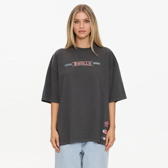 THRILLS Women's Speed Kills Oversized Tee - Merch Black