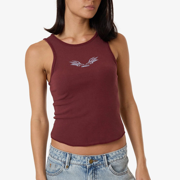 THRILLS Women's Speed Of Fury Curve Tank - Dark Cherry