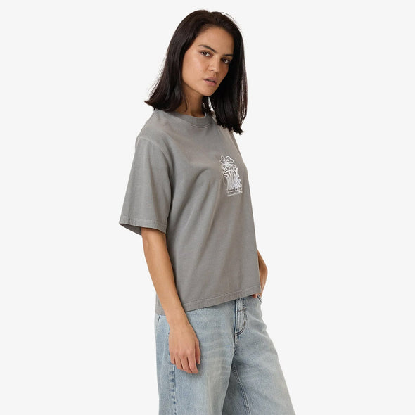 THRILLS Women's Stay Aware Square Tee - Washed Grey