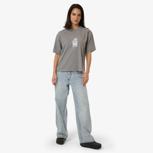 THRILLS Women's Stay Aware Square Tee - Washed Grey