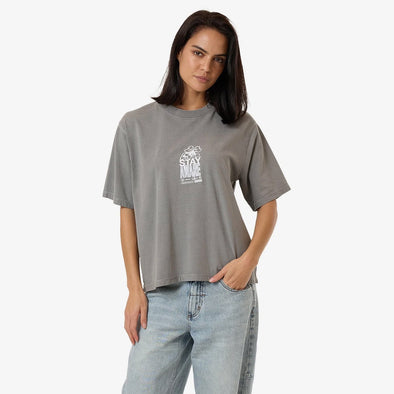 THRILLS Women's Stay Aware Square Tee - Washed Grey