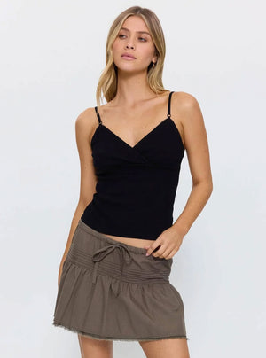 THRILLS Women's Violet Pointelle Top - Black