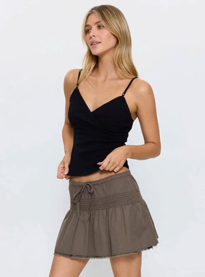 THRILLS Women's Violet Pointelle Top - Black
