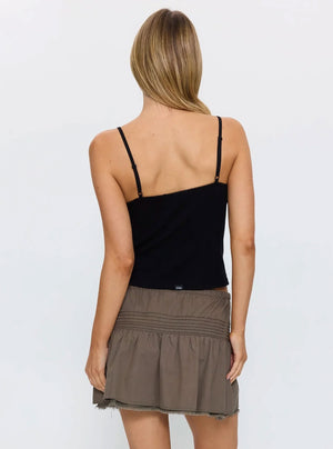 THRILLS Women's Violet Pointelle Top - Black