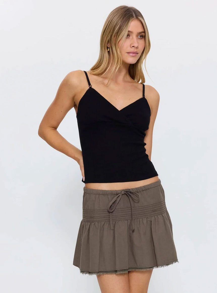 THRILLS Women's Violet Pointelle Top - Black