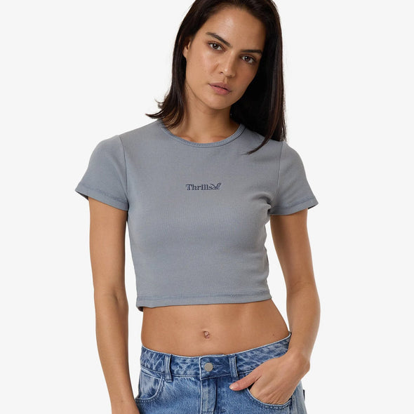 THRILLS Women's Workwear Baby Tee - Flint Blue