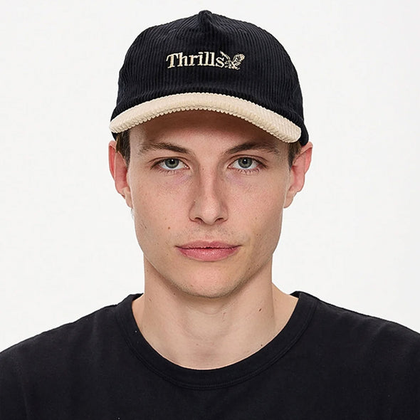 THRILLS Workwear 5 Panel Cap - Black/Green Sheen