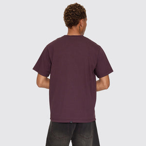 THRILLS Wreath Of Desire Embroidered Merch Tee - Aubergine