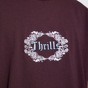 THRILLS Wreath Of Desire Embroidered Merch Tee - Aubergine