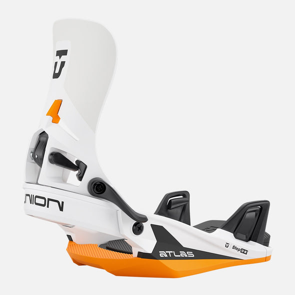UNION Atlas Step On Bindings 2026 - White/Orange *PRE-ORDER