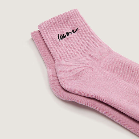 VANS Women's Classic Script Half Crew Sock - Pink Dawn