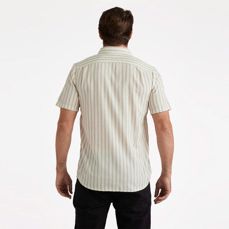 VOLCOM Arvostripe Woven Short Sleeve Shirt - Dirty White
