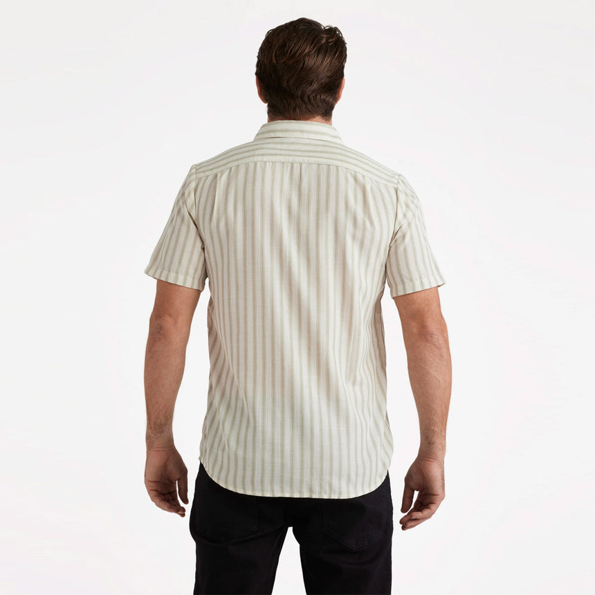 VOLCOM Arvostripe Woven Short Sleeve Shirt - Dirty White