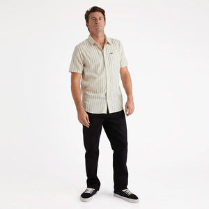 VOLCOM Arvostripe Woven Short Sleeve Shirt - Dirty White