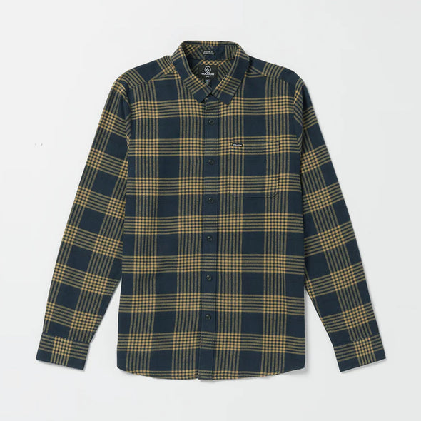 VOLCOM Caden Plaid Long Sleeve Shirt - Navy