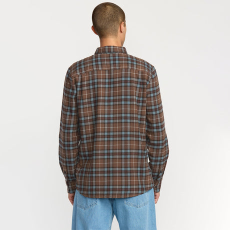 VOLCOM Caden Plaid Shirt - Brown Stone