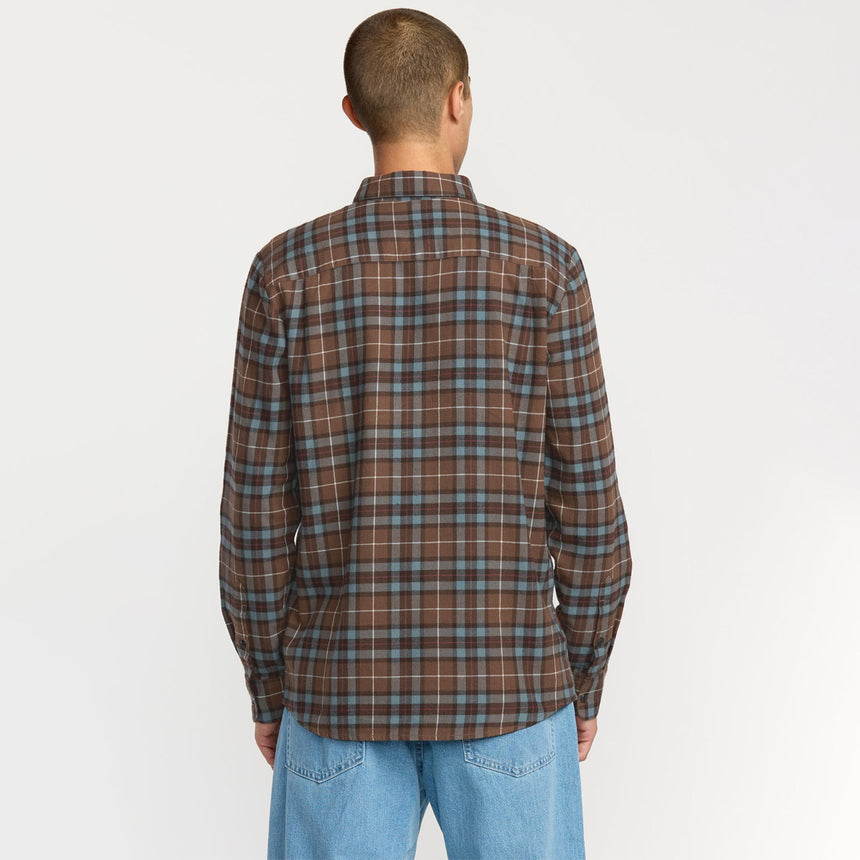 VOLCOM Caden Plaid Shirt - Brown Stone