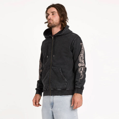 VOLCOM Die By The Stone Zip Hood - Light Acid Black