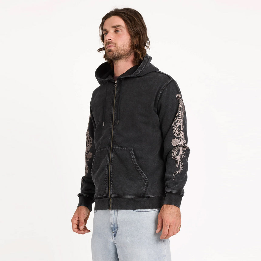 VOLCOM Die By The Stone Zip Hood - Light Acid Black