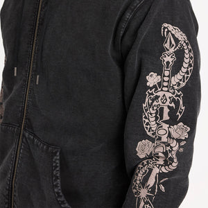 VOLCOM Die By The Stone Zip Hood - Light Acid Black