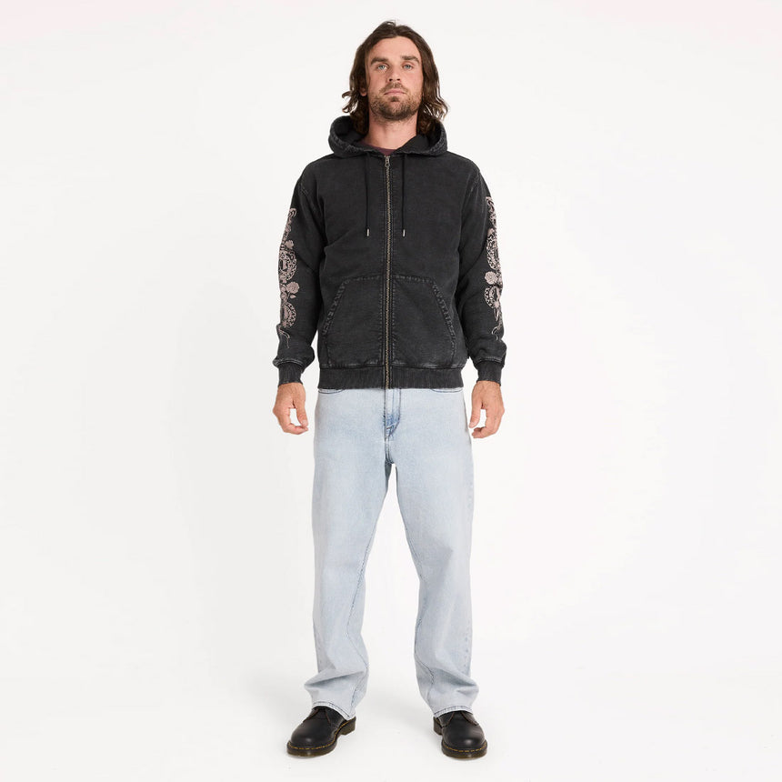 VOLCOM Die By The Stone Zip Hood - Light Acid Black