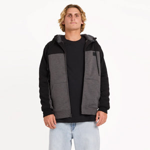 VOLCOM Division Lined Zip Hood - Charcoal Heather
