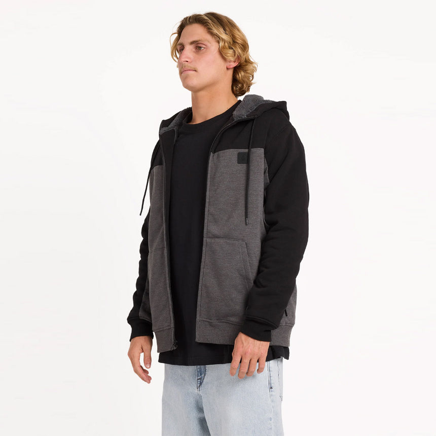 VOLCOM Division Lined Zip Hood - Charcoal Heather