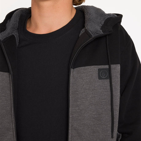 VOLCOM Division Lined Zip Hood - Charcoal Heather