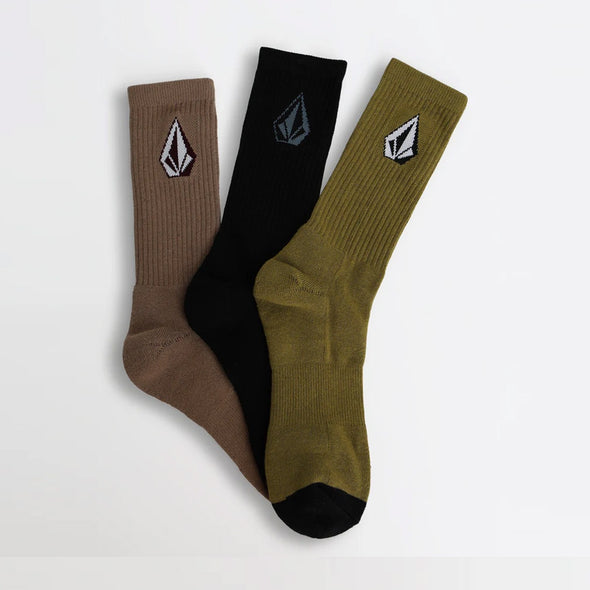 VOLCOM Full Stone Mix Sock 3 Pack - Lentil Green