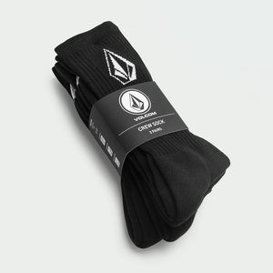 VOLCOM Full Stone Sock 3 Pack - Black