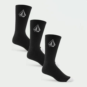 VOLCOM Full Stone Sock 3 Pack - Black