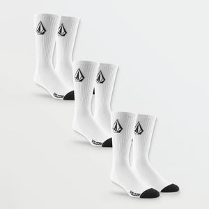 VOLCOM Full Stone Sock 3 Pack - White