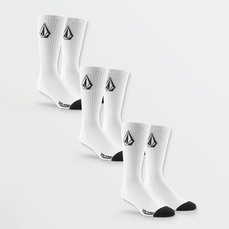 VOLCOM Full Stone Sock 3 Pack - White