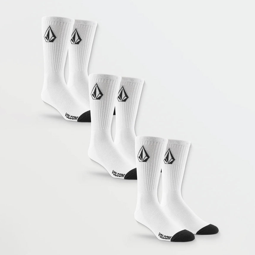 VOLCOM Full Stone Sock 3 Pack - White