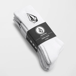 VOLCOM Full Stone Sock 3 Pack - White
