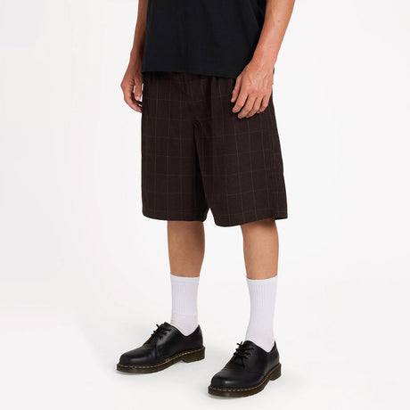 VOLCOM Holter Pleat Short - Brown Stone