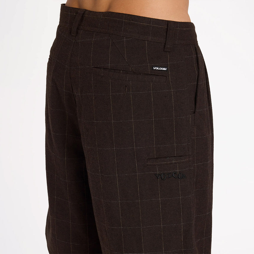 VOLCOM Holter Pleat Short - Brown Stone